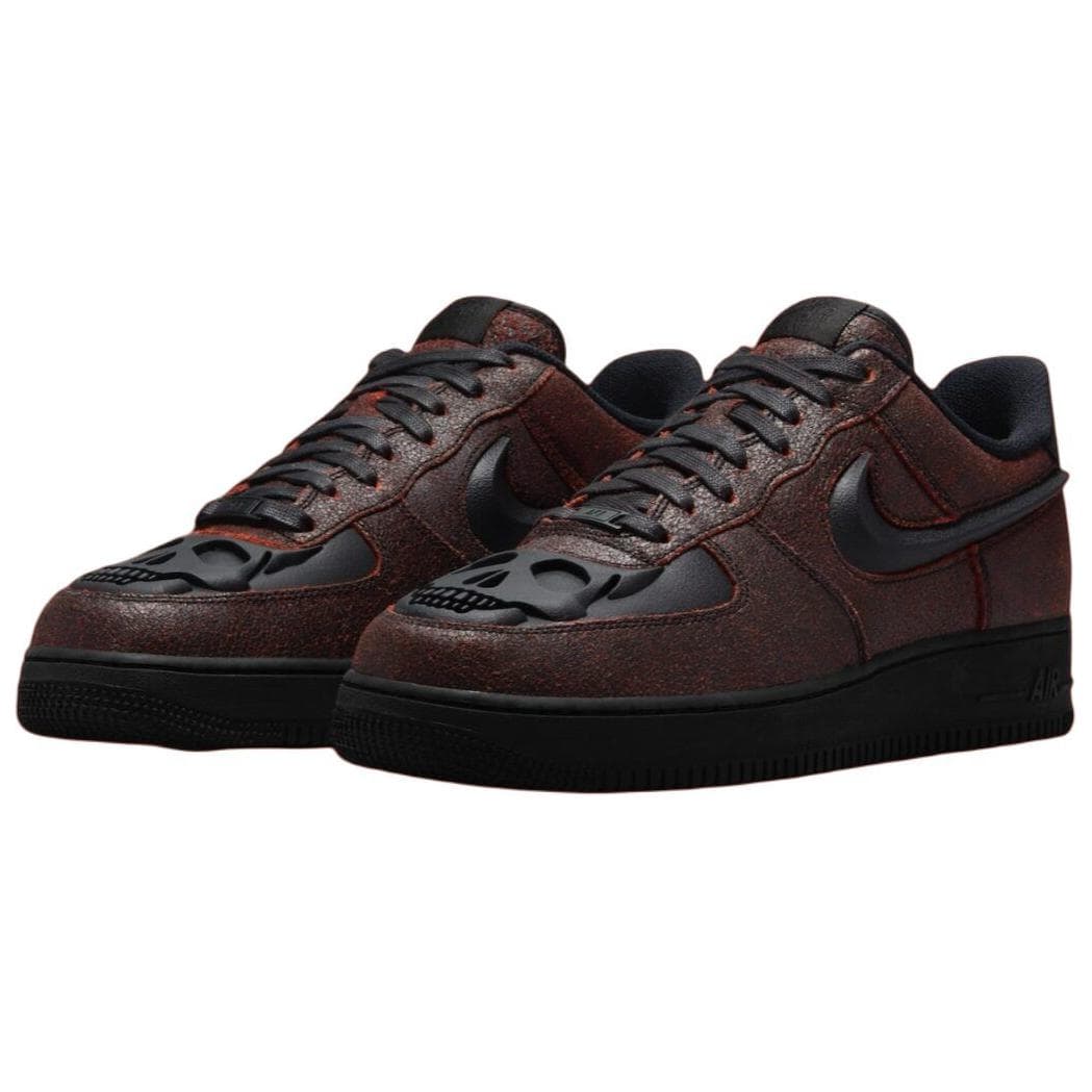 Кроссовки Nike Air Force 1 Low Хэллоуин 2024 Кожа Мягкий и Комфортный Низкие Кроссовки для Скейтбординга Унисекс Бордовый - изображение 3