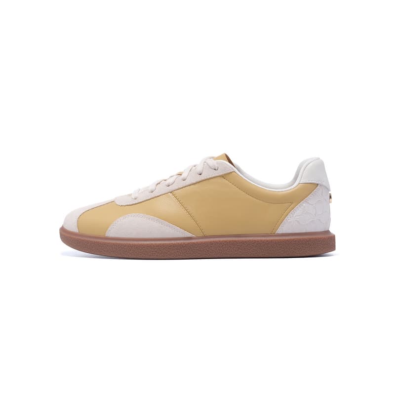 Кроссовки LI-NING 1990 Classic Series Удобно и модно Универсальные Лоу-топы Повседневная обувь для скейтборда Женские Карри-желтый/Экрю - изображение 1