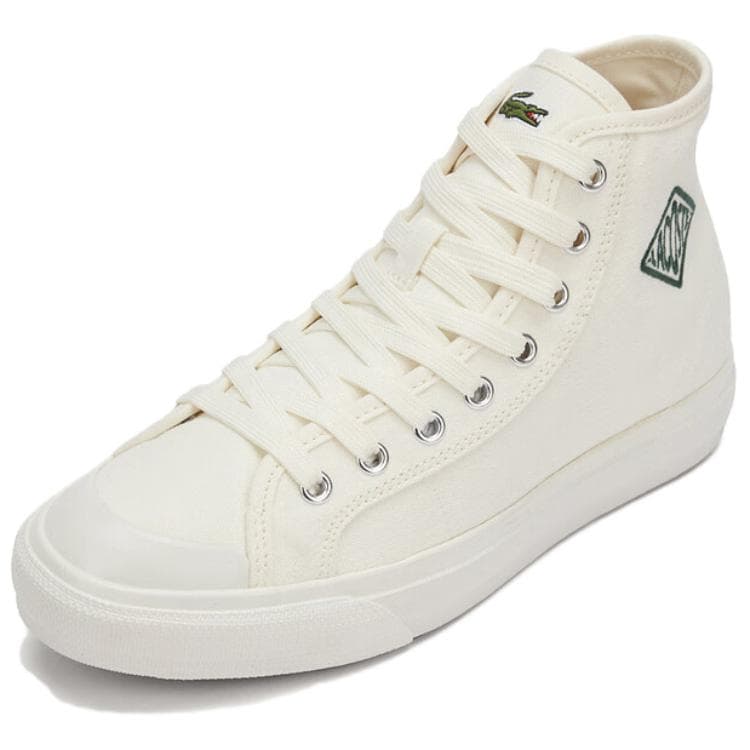 Кроссовки LACOSTE Backcourt High Ткань Высокий Топ Скейтборд Обувь Женская Экрю - изображение 2