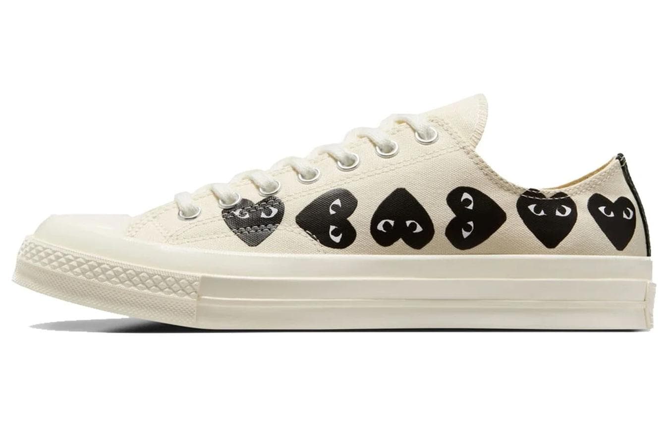 Кроссовки CDG Play x Converse Low White Black - изображение 1