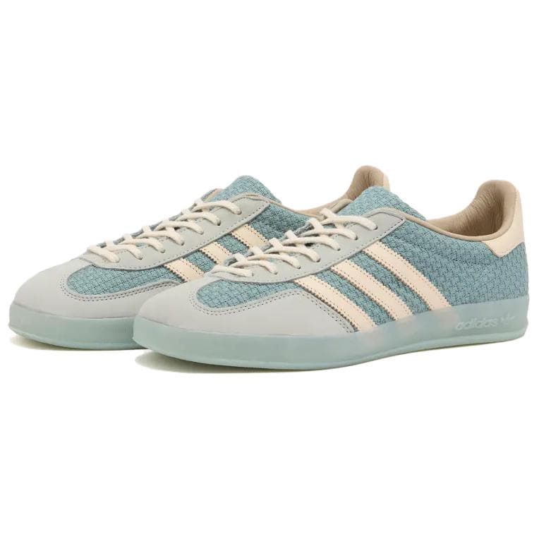 Кроссовки Adidas Originals GAZELLE INDOOR Ткань Устойчивая к истиранию Низкие Кроссовки для скейтбординга Мужские Светло-синие - изображение 2