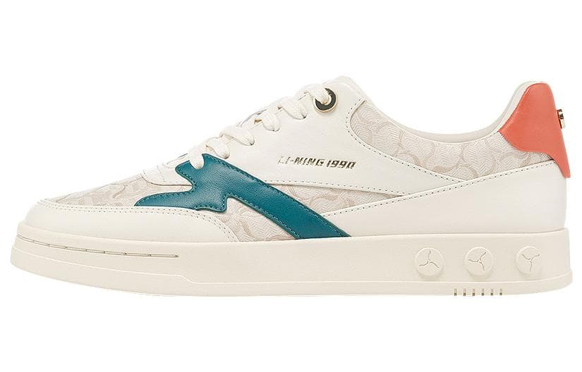 Кроссовки LI NING 1990 Амортизация Низкие Кеды для Скейтбординга Женские Белые Зеленые - изображение 1