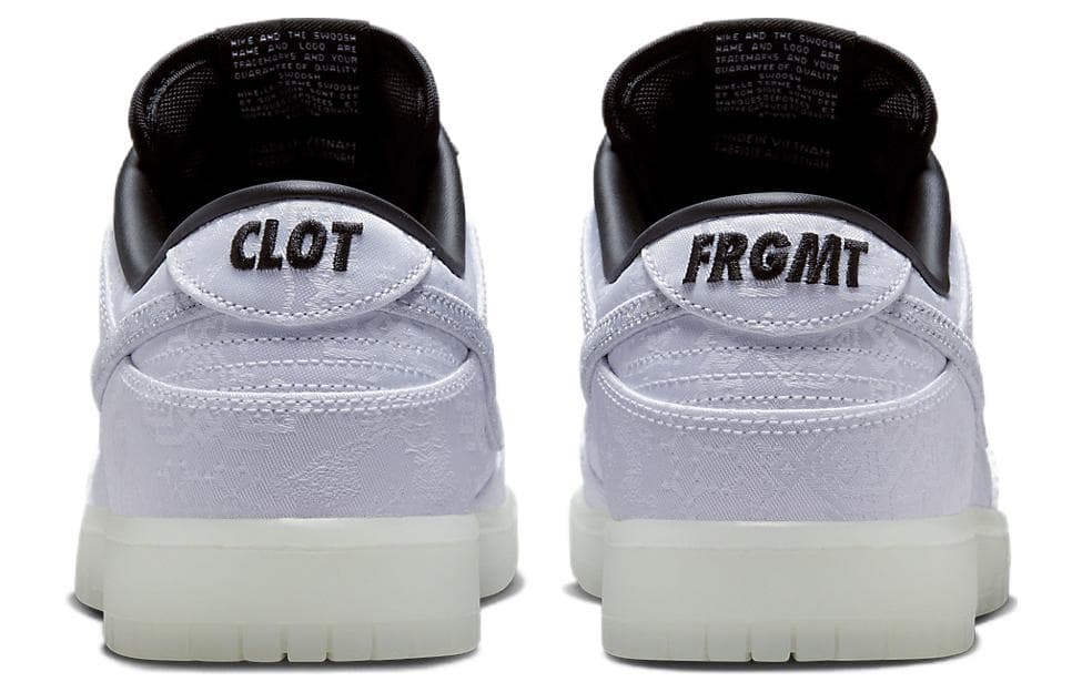 Кроссовки Fragment Design x CLOT x Nike Dunk Low "White Silk" - изображение 5