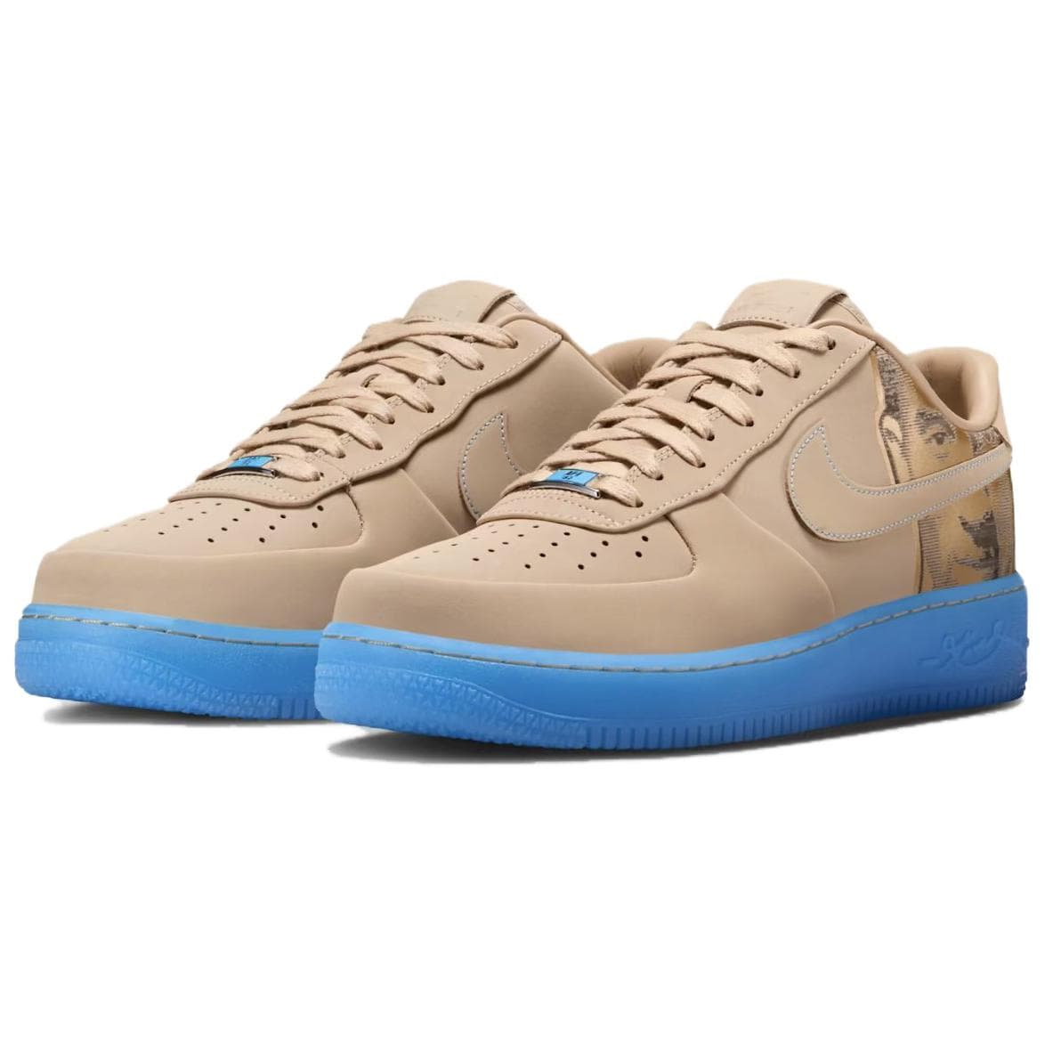Кроссовки Nike Air Force 1 Low Топ Скейтборд Кроссовки Унисекс Коричневый Синий - изображение 3
