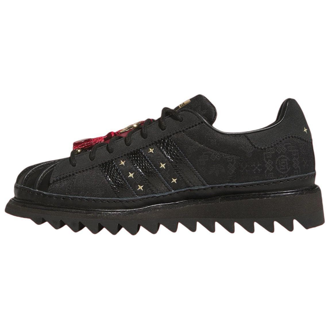 Кроссовки Adidas Originals X CLOT Superstar Кожа Low Топ Скейтборд Обувь Унисекс Черный - изображение 3