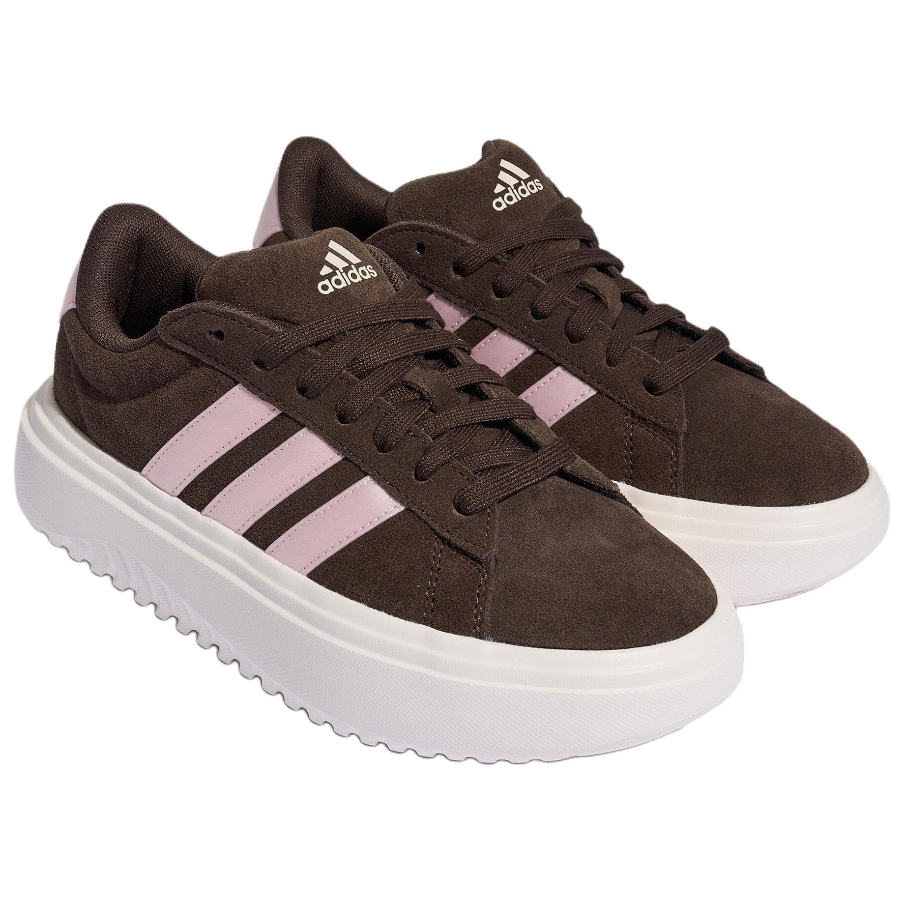 Кроссовки Adidas GRAND COURT PLATFORM Скейтборд Обувь Женские Коричнево-розовый - изображение 3