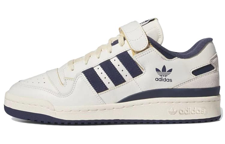 Кроссовки Adidas Originals FORUM 84 Low Кожа Удобный Low Топ Скейтборд Обувь Мужской Белый и синий цвет - изображение 1