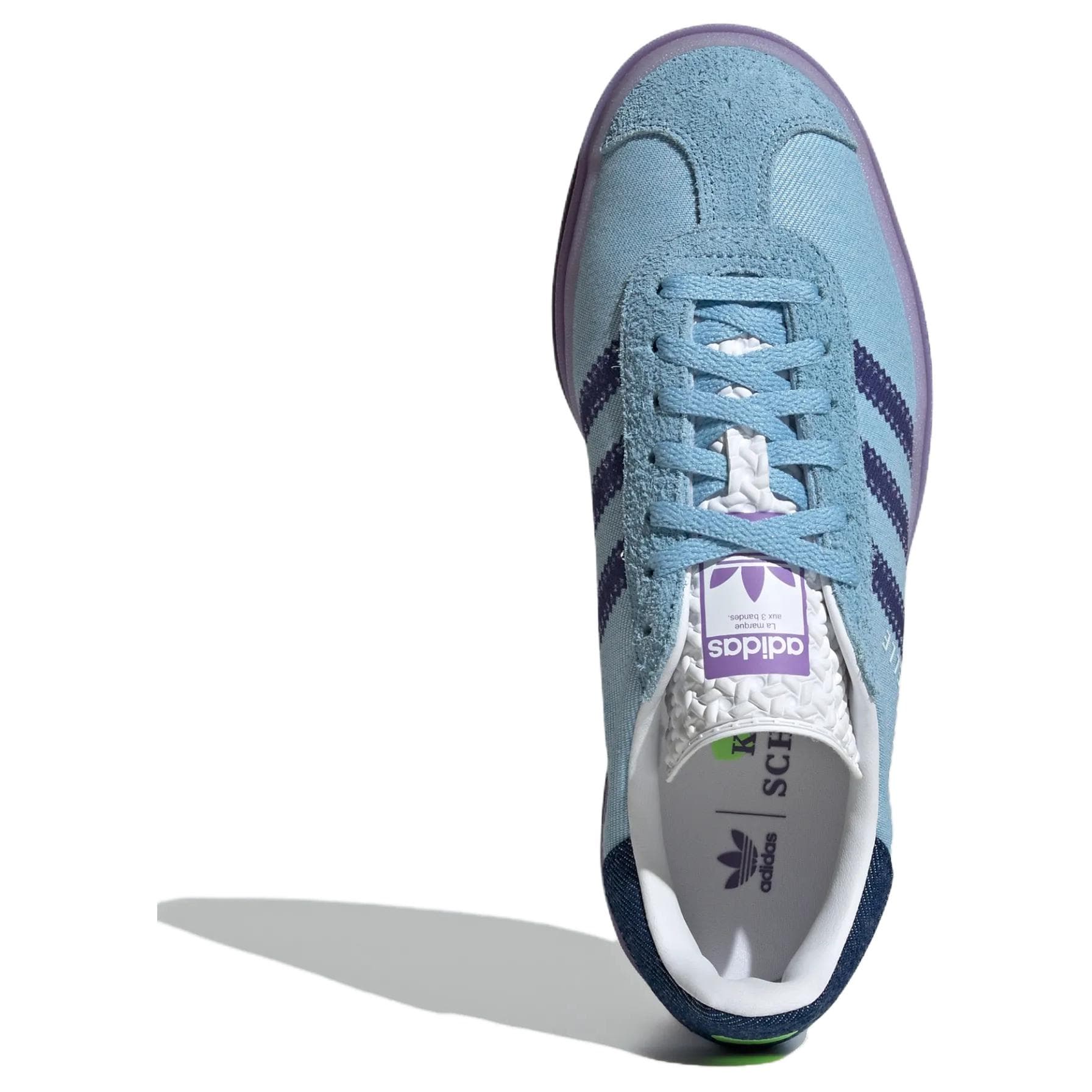 Кроссовки Adidas Originals X KSENIASCHNAIDER GAZELLE BOLD Деним Низкие Скейтборд Обувь Женские Циановый - изображение 4