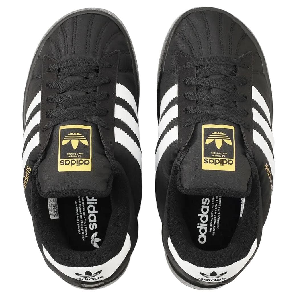 Кроссовки Adidas Originals Superstar Текстиль Синтетическая кожа Низкие кеды Скейтборд Обувь Женская Черная - изображение 4