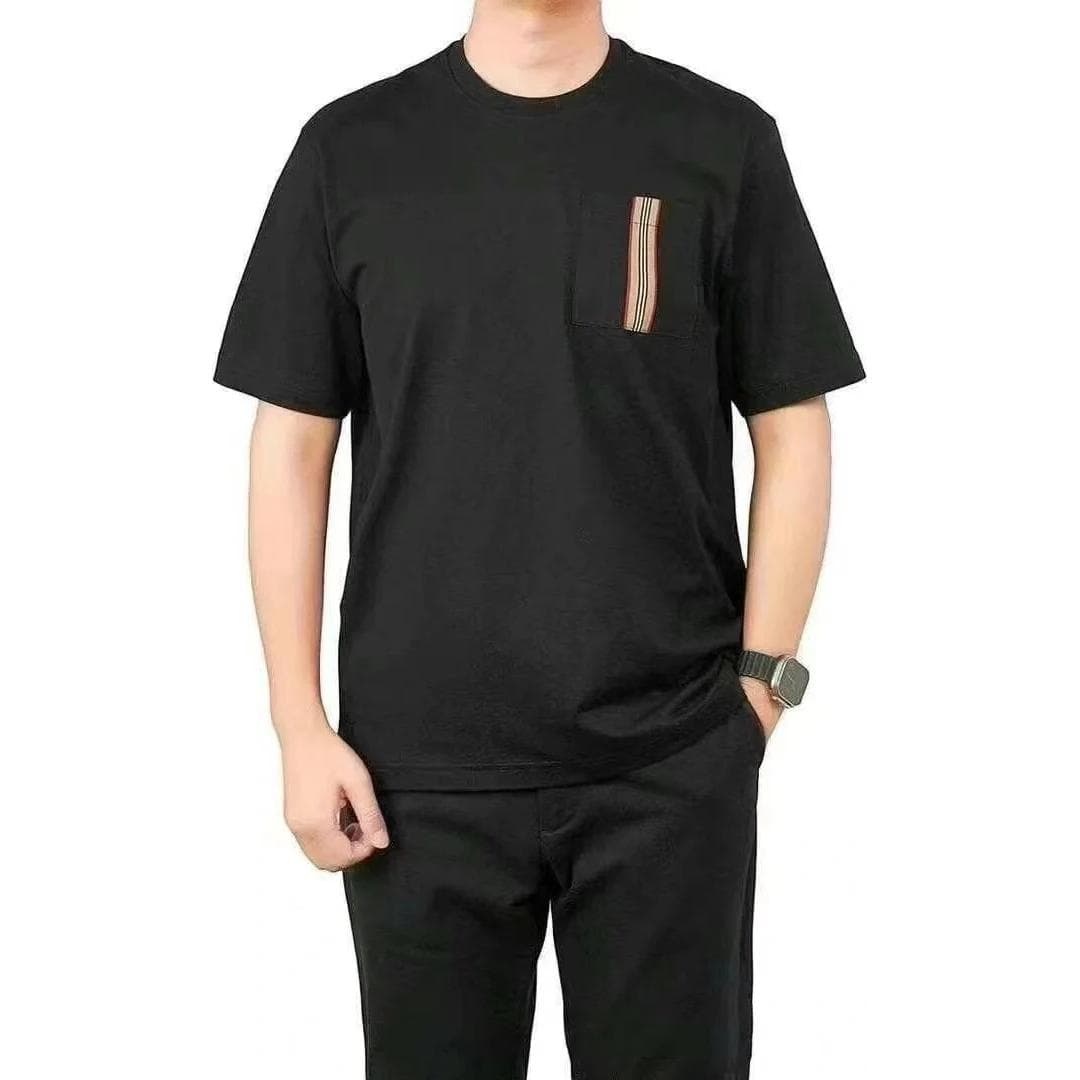 Футболка Burberry SS24 Striped Applique Crewneck T-Shirt Black - изображение 8