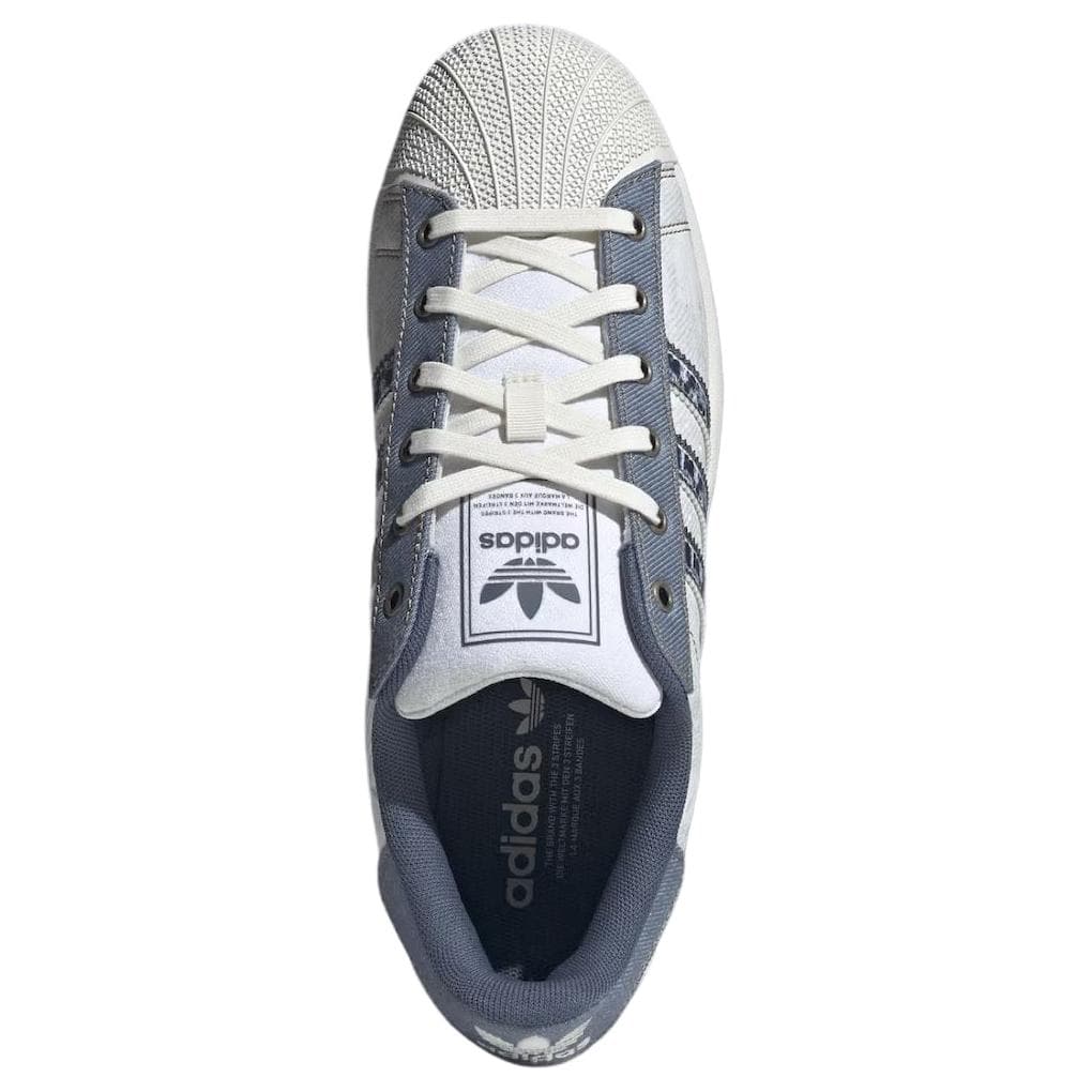 Кроссовки Adidas Originals Superstar 2 Низкие кеды для скейтбординга Унисекс Белый Синий - изображение 3