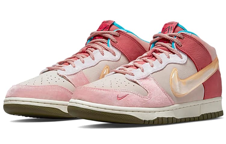 Кроссовки Social Status x Nike Dunk Mid "Strawberry Milk" — фото 2