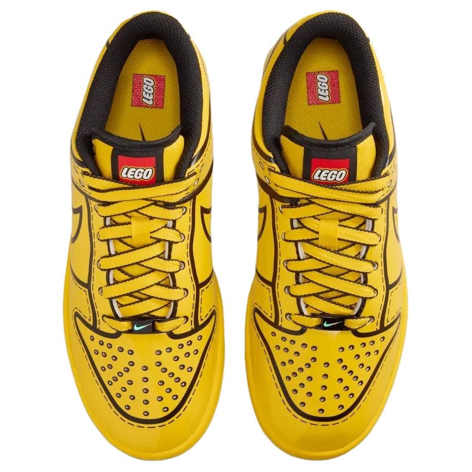 Кроссовки Lego X Nike Dunk Low Топ Детский Скейтбординг Обувь Ярко-желтый Детский - изображение 4