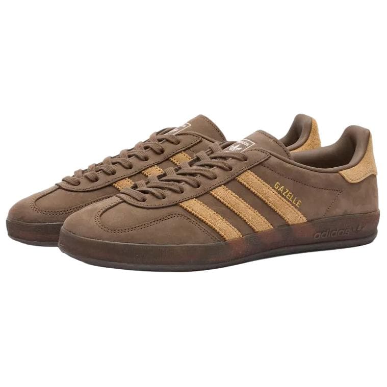 Кроссовки Adidas Originals GAZELLE INDOOR Кожаная Скейтборд Обувь Унисекс Коричневый - изображение 2
