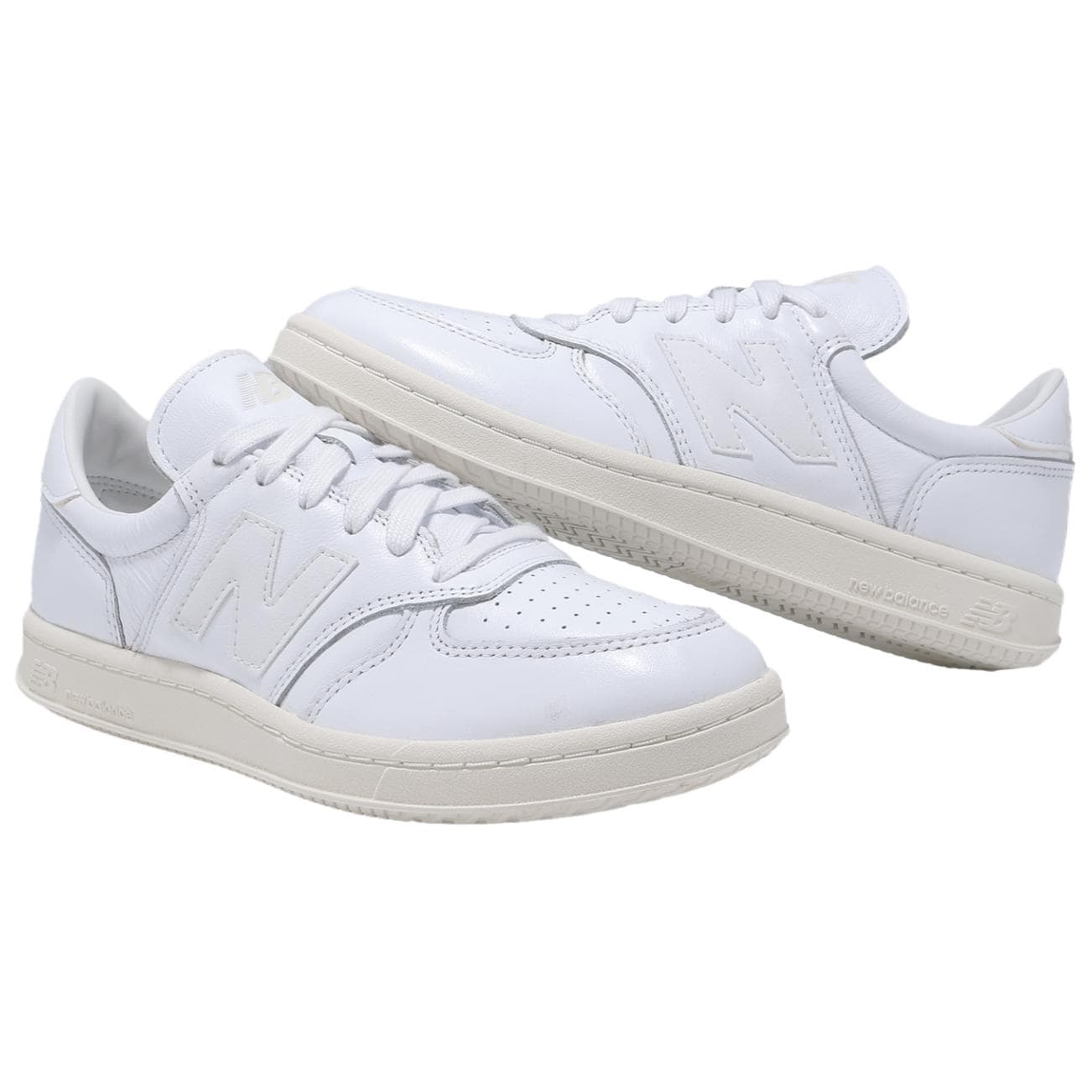 Кроссовки New Balance NB T500 Кожаная Скейтборд Обувь Унисекс Белая - изображение 3