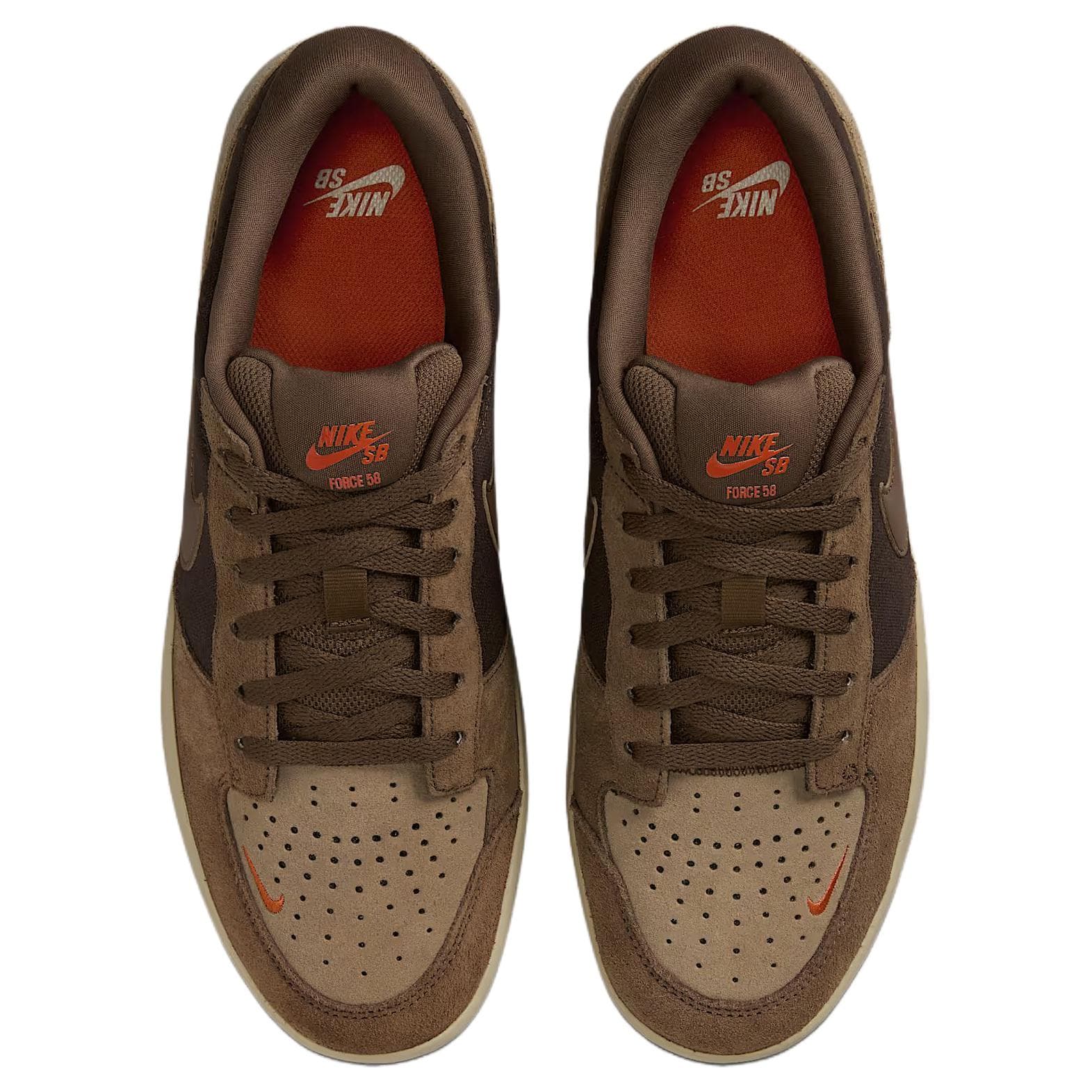 Кроссовки Nike SB Force 58 Дышащие Низкие Кроссовки для Скейтбординга Унисекс Коричневые - изображение 4