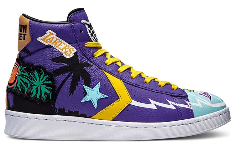 Кроссовки Chinatown Market x Converse Cons Pro Leather Hi "Lakers Championship Jacket" - изображение 2