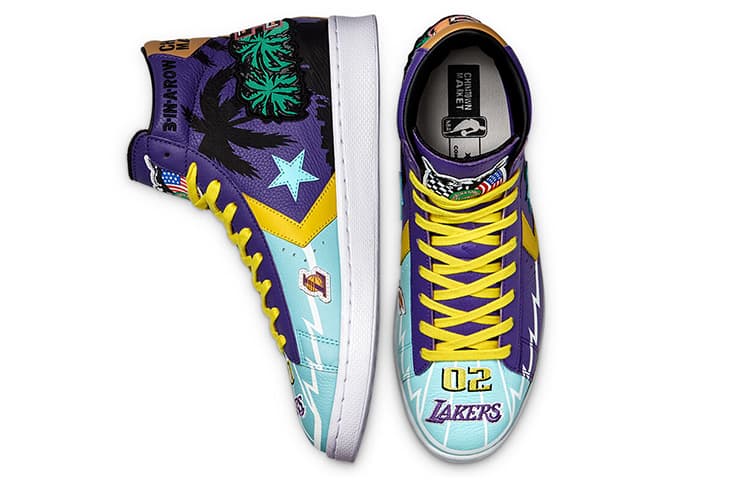 Кроссовки Chinatown Market x Converse Cons Pro Leather Hi "Lakers Championship Jacket" - изображение 5