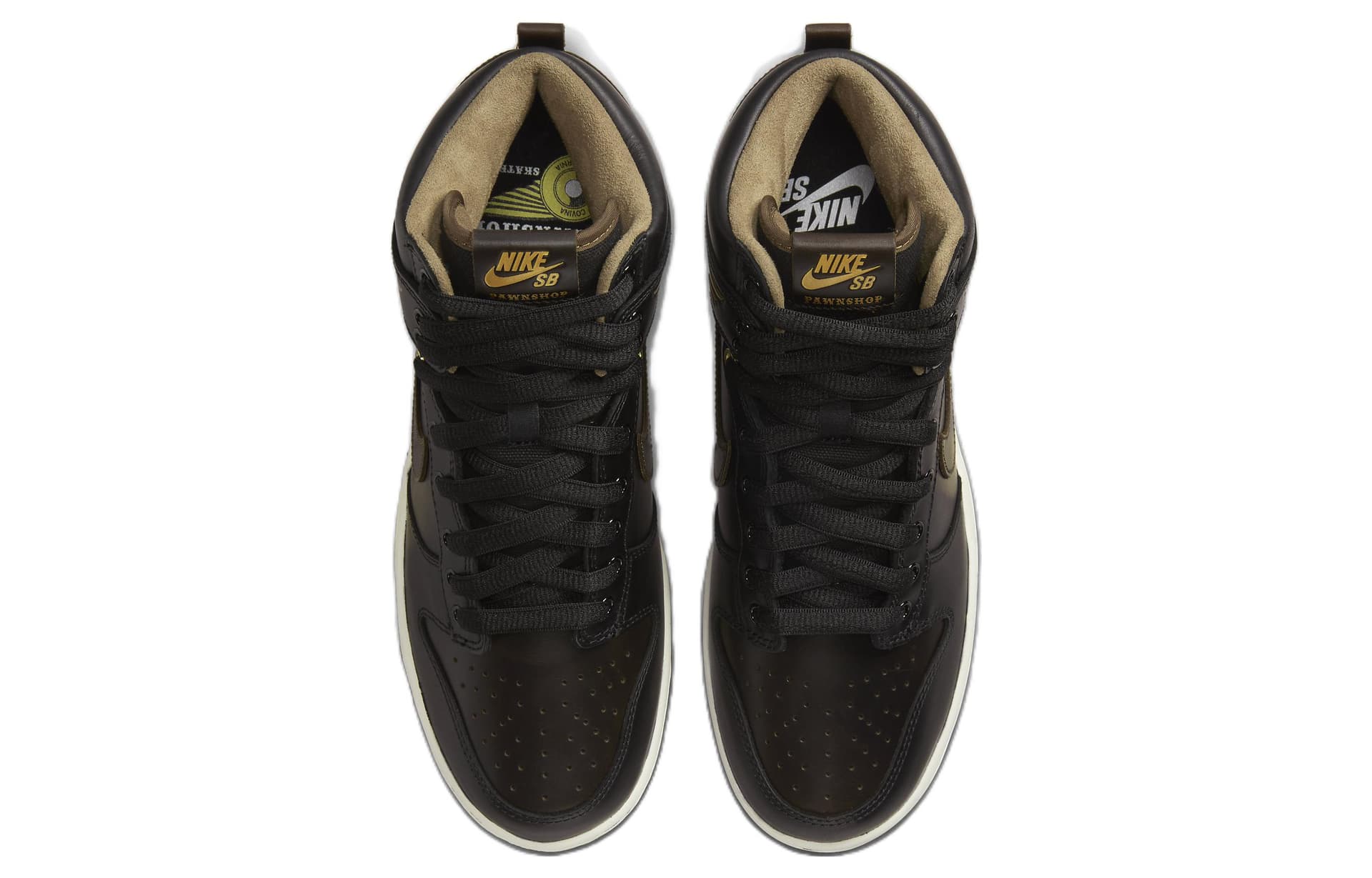 Кроссовки Pawnshop x Nike Dunk SB High Black Gold — фото 4
