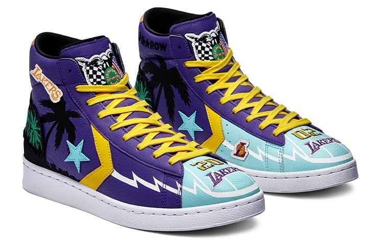 Кроссовки Chinatown Market x Converse Cons Pro Leather Hi "Lakers Championship Jacket" - изображение 3
