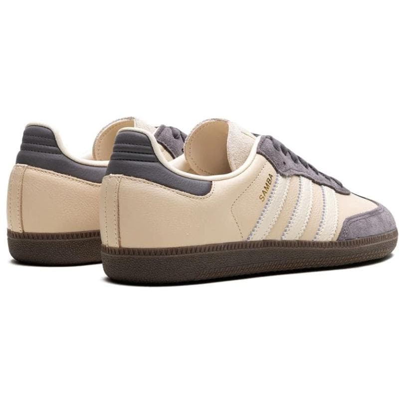 Кроссовки Adidas Samba OG Low Топ Скейтборд Кроссовки Женские Бежево-фиолетовые - изображение 3