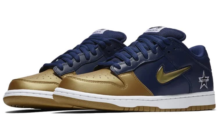 Кроссовки Supreme x Nike Dunk SB Low Gold Blue - изображение 3