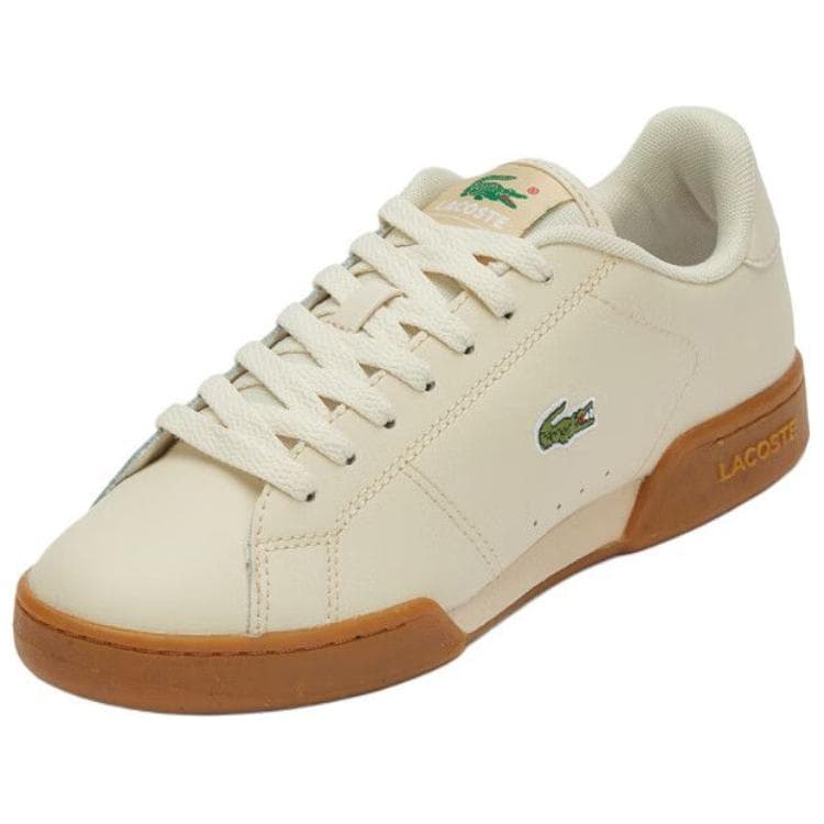 Кроссовки LACOSTE Коровья кожа Низкий топ Скейтборд Обувь Женская Бежевая - изображение 2