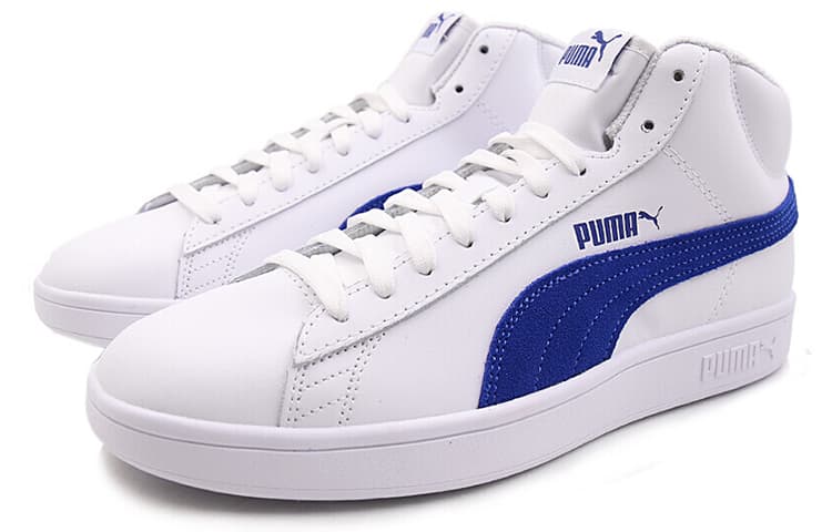 Кроссовки PUMA Smash Mid White Blue - изображение 2