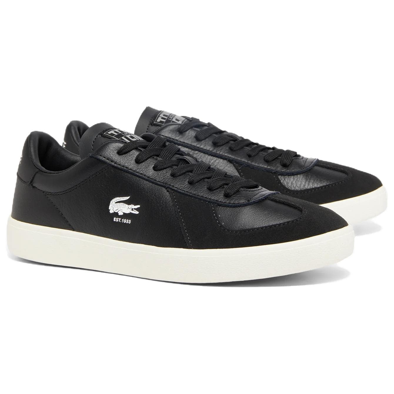 Кроссовки LACOSTE BASESHOT Противоскользящие Износостойкие Низкие Кроссовки для скейтбординга Мужские Черные - изображение 3