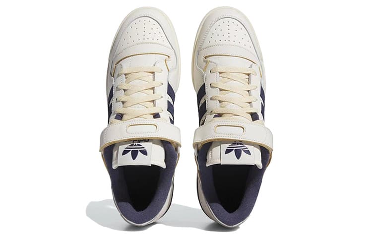 Кроссовки Adidas Originals FORUM 84 Low Кожа Удобный Low Топ Скейтборд Обувь Мужской Белый и синий цвет - изображение 5