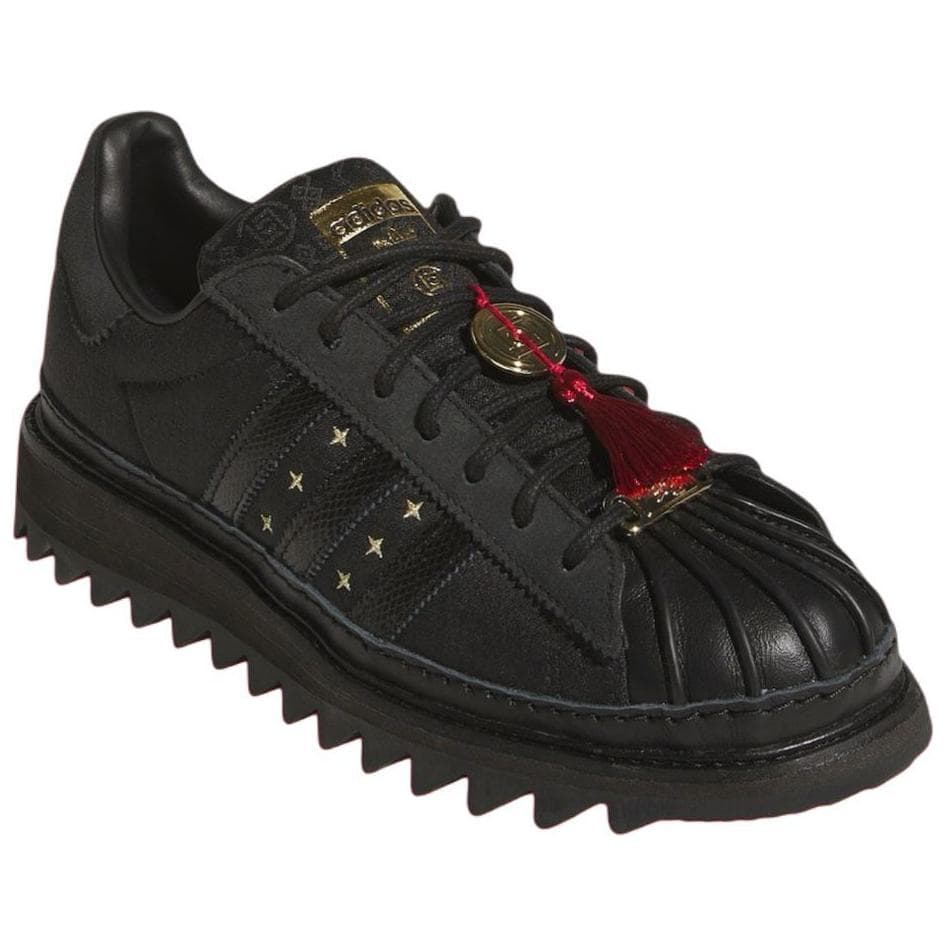 Кроссовки Adidas Originals X CLOT Superstar Кожа Low Топ Скейтборд Обувь Унисекс Черный - изображение 5