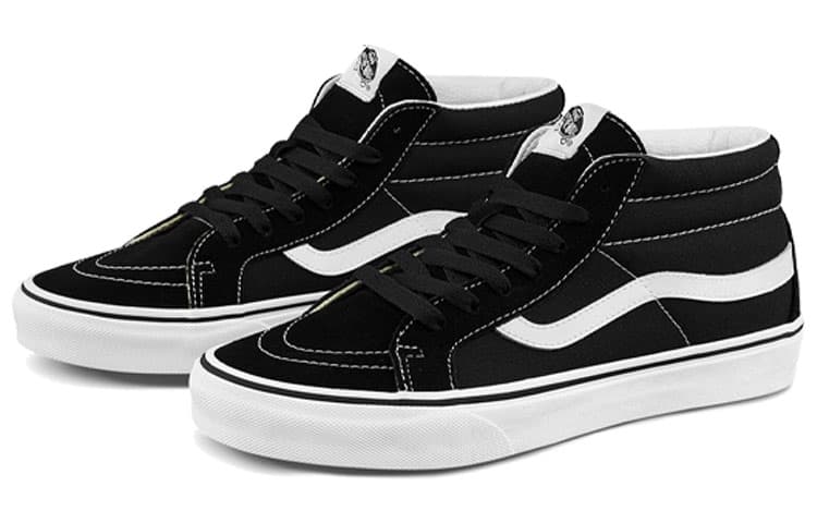 Кроссовки Vans SK8 Mid Black White - изображение 2
