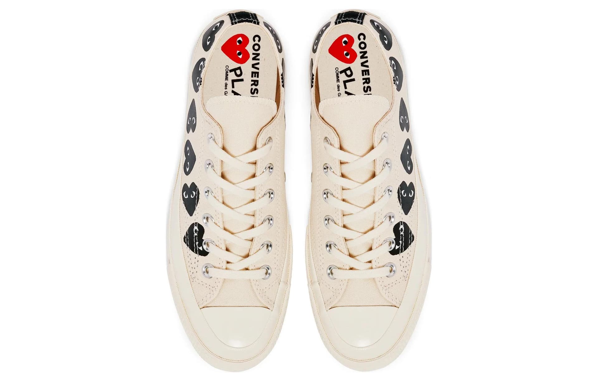 Кроссовки CDG Play x Converse Low White Black - изображение 3