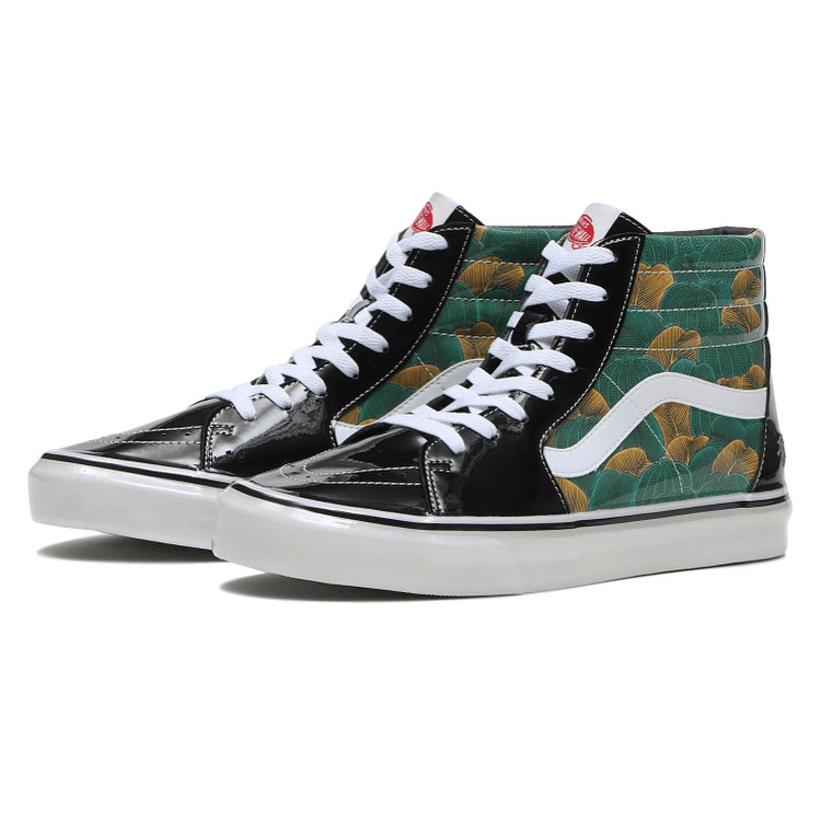 Кроссовки Vans X Kukutani SK8 HI Устойчивая к истиранию высокая обувь для скейтбординга Мужская Зеленая Черная - изображение 3