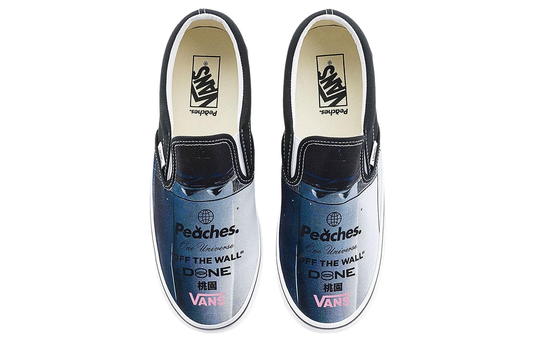 Кроссовки Vans X Peaches Классический Slip On Slip On Легкий Low Топ Скейтборд Обувь Унисекс Черный серый синий - изображение 4