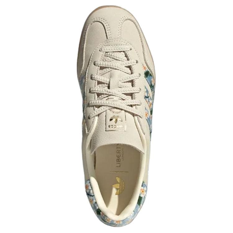 Кроссовки Adidas Originals X LIBERTY London Gazelle Кожа Текстиль Низкие Кроссовки для Скейтбординга Женские Бежевые - изображение 3