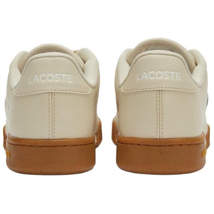Кроссовки LACOSTE Коровья кожа Низкий топ Скейтборд Обувь Женская Бежевая - изображение 4
