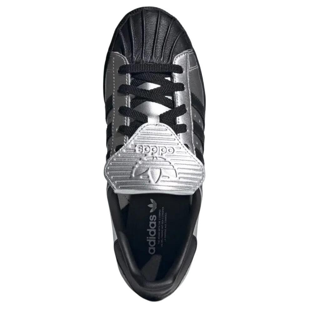 Кроссовки Adidas Originals Superstar Кожа Low Топ Скейтборд Обувь Women's Silver Черный - изображение 3