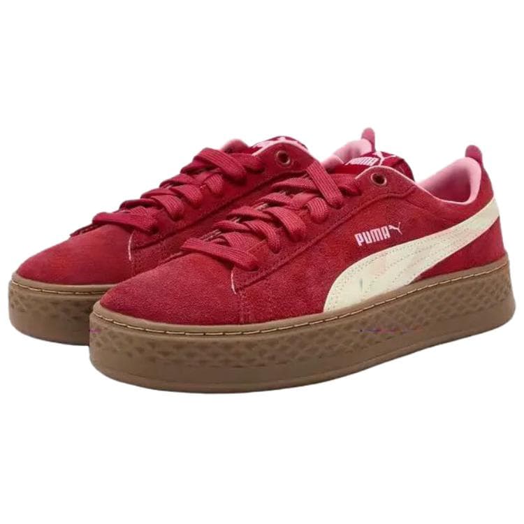 Кроссовки PUMA Smash Platform Дышащие Низкие Кроссовки для Скейтбординга Женские Красные - изображение 3