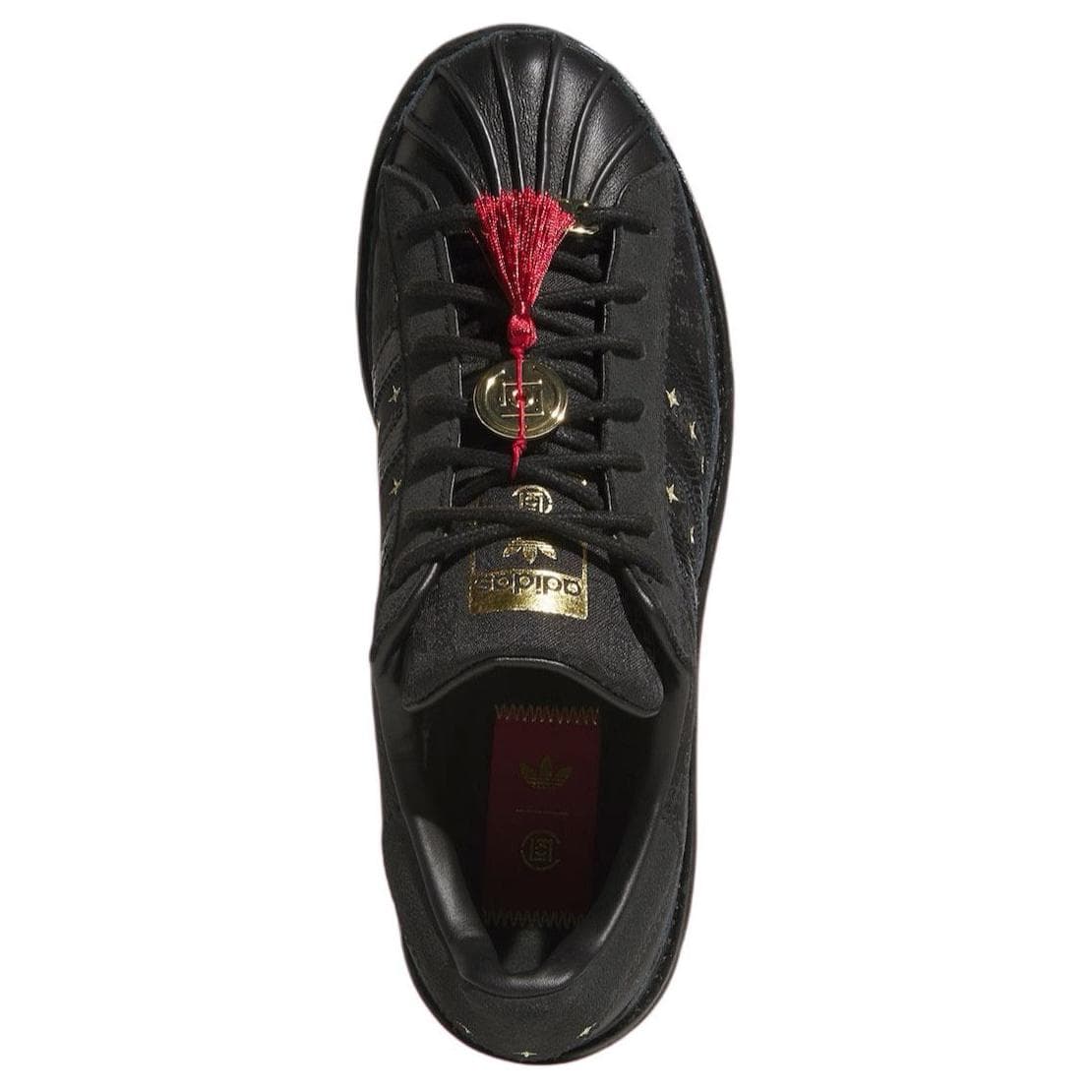 Кроссовки Adidas Originals X CLOT Superstar Кожа Low Топ Скейтборд Обувь Унисекс Черный - изображение 4