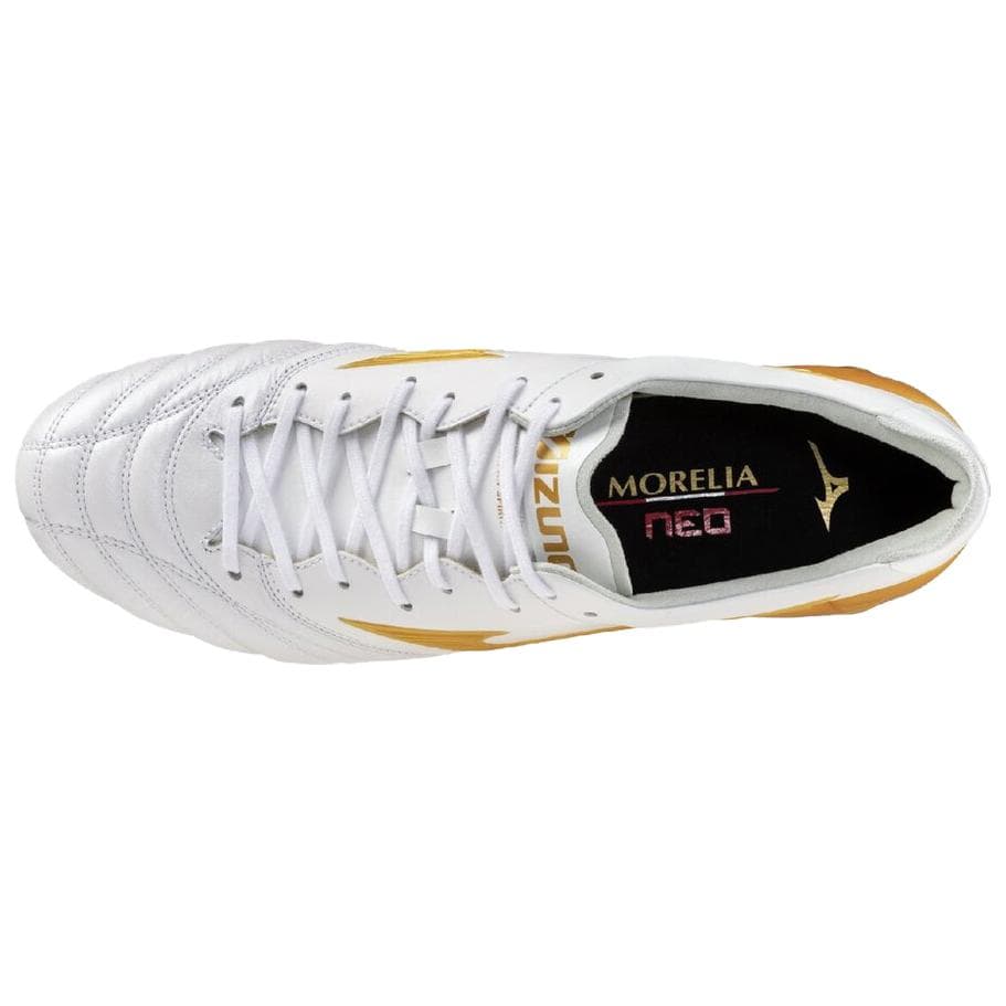 Кроссовки для футбола Mizuno Morelia Neo 4 Поддержка Легкие Футбольные Бутсы Унисекс Белый Золото - изображение 3