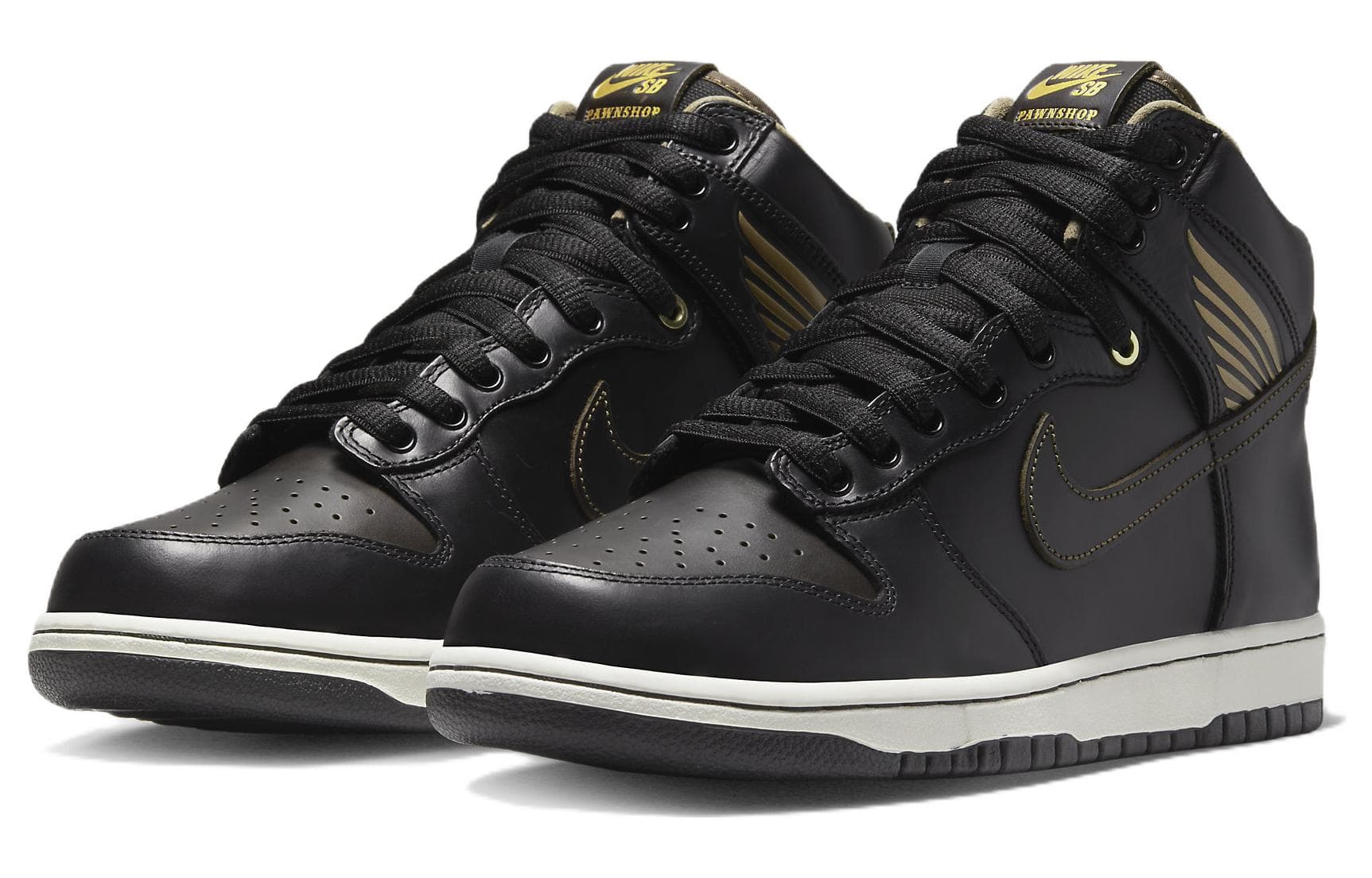 Кроссовки Pawnshop x Nike Dunk SB High Black Gold — фото 3