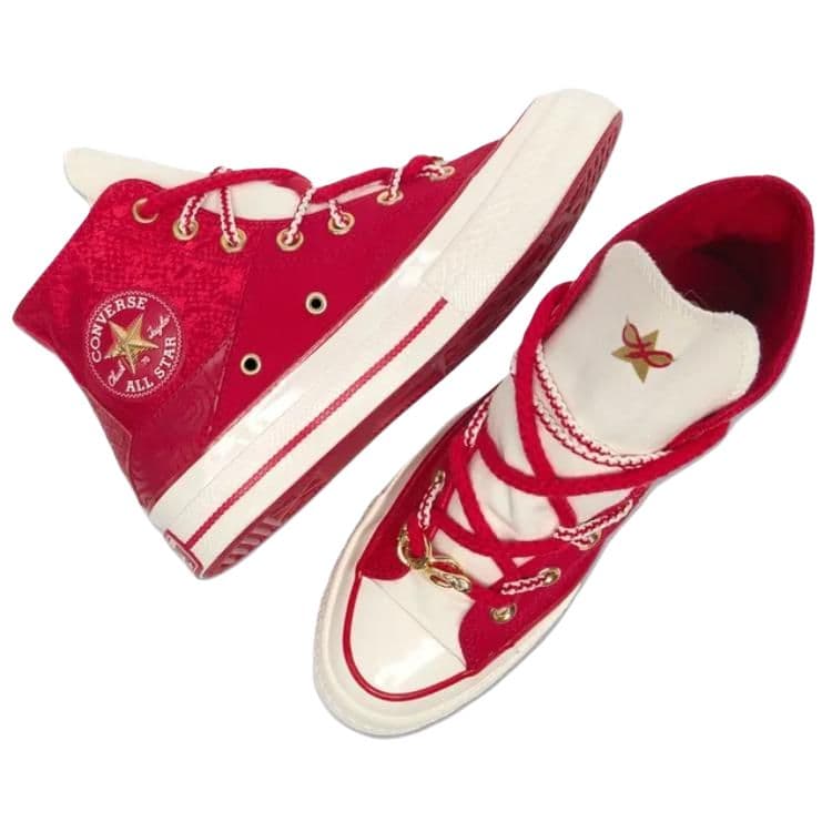 Кроссовки Converse 1970s High Top Скейтборд Обувь Унисекс Красный Бежевый - изображение 4