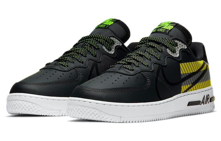 Кроссовки Nike Air Force 1 Low React Black Yellow — фото 3