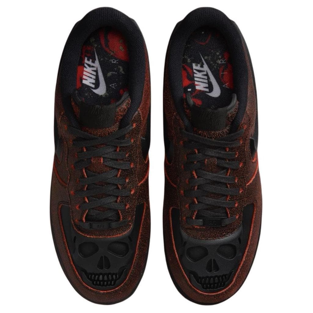 Кроссовки Nike Air Force 1 Low Хэллоуин 2024 Кожа Мягкий и Комфортный Низкие Кроссовки для Скейтбординга Унисекс Бордовый - изображение 4