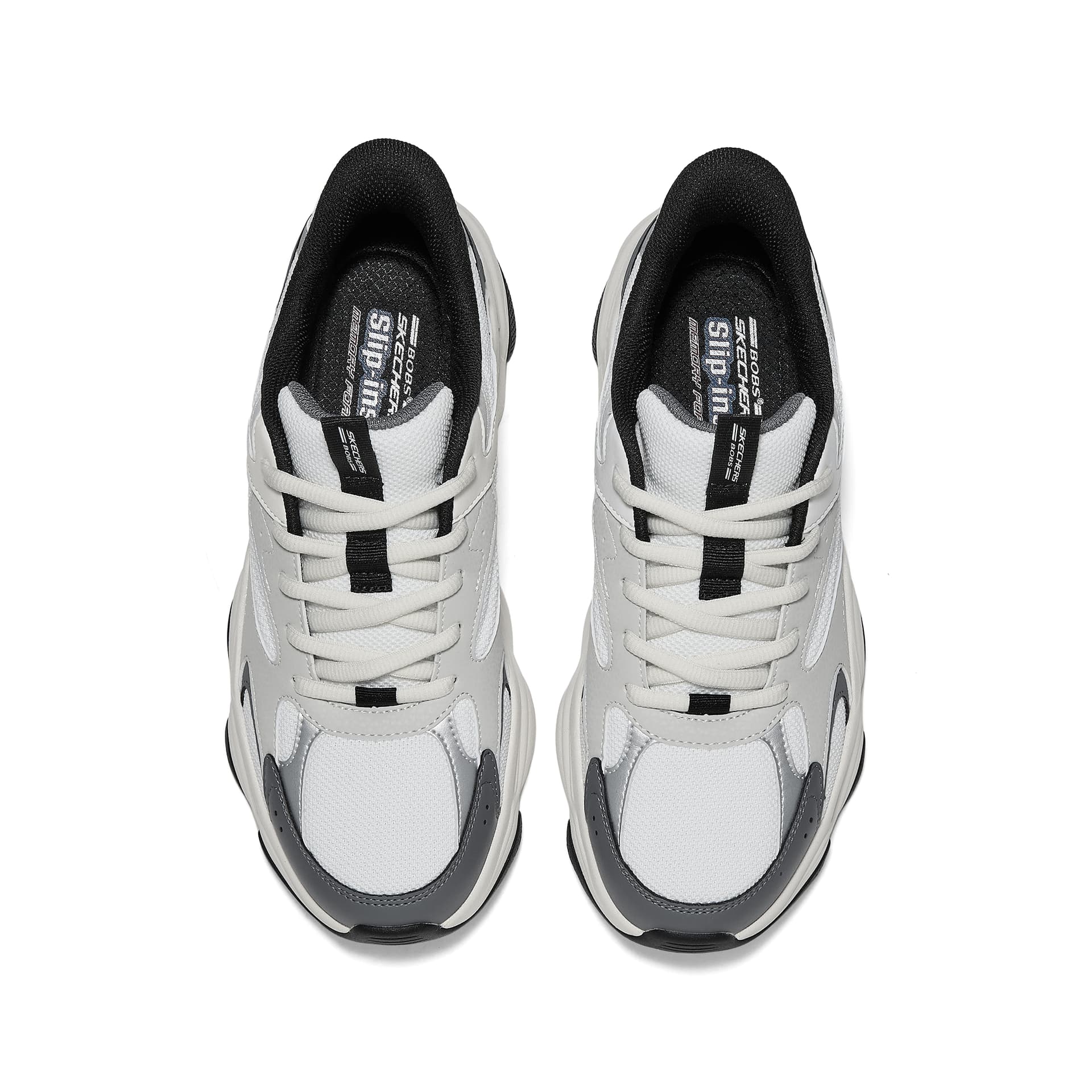 Кроссовки Skechers DLITES Износостойкие Легкие Увеличивающие Высоту Низкие массивные кроссовки Мужские Белые Серые - изображение 4