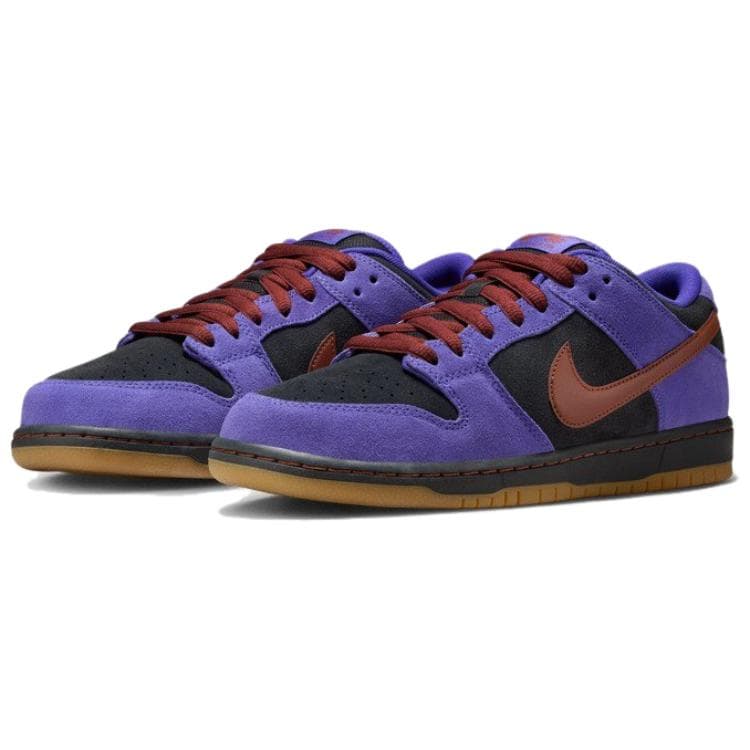 Кроссовки Nike Dunk SB Кожа Амортизация Низкие Кроссовки для Скейтбординга Унисекс Фиолетовый Черный - изображение 3
