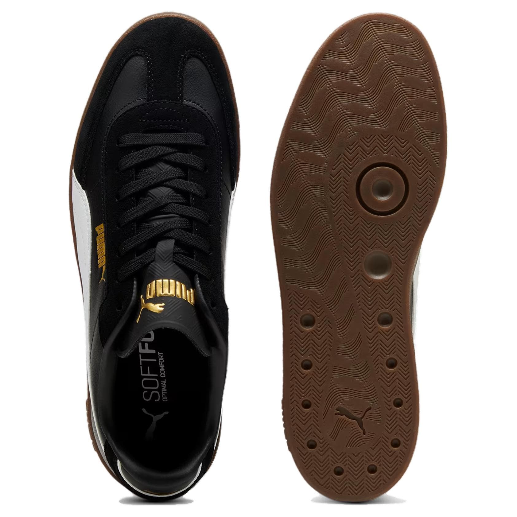 Кроссовки PUMA Club II Era Легкий Низкий Топ Немецкий Армейский Кроссовки Унисекс Черный Белый - изображение 4