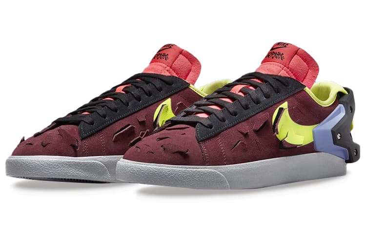 Кроссовки Acronym x Nike Blazer Low "Night Maroon" - изображение 3