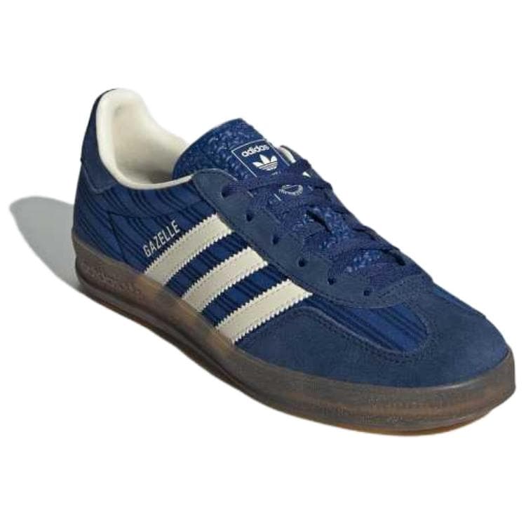 Кроссовки Adidas Originals GAZELLE INDOOR Устойчивая к истиранию низкая скейтбордическая обувь для женщин синяя - изображение 3